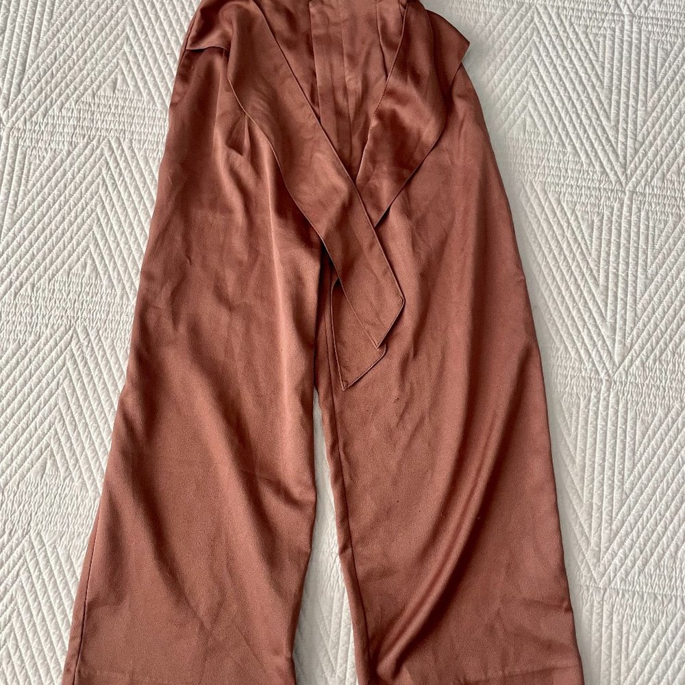 Satin Xx-Small pants, belted